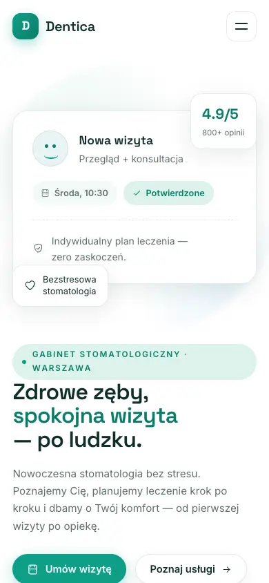 Podgląd strony Dentica