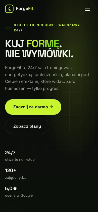 Podgląd strony Forge Fit